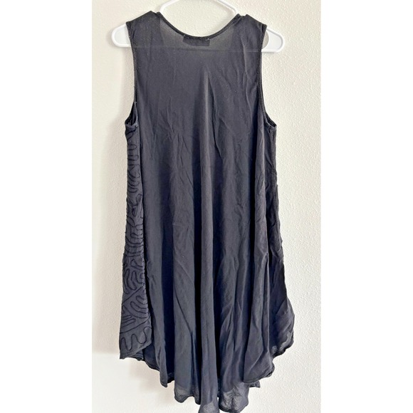 Lapogee Womens Size Sm Black V Neck Embroidered Slip Dress 90s Grunge Whimsigoth - Picture 2 of 9